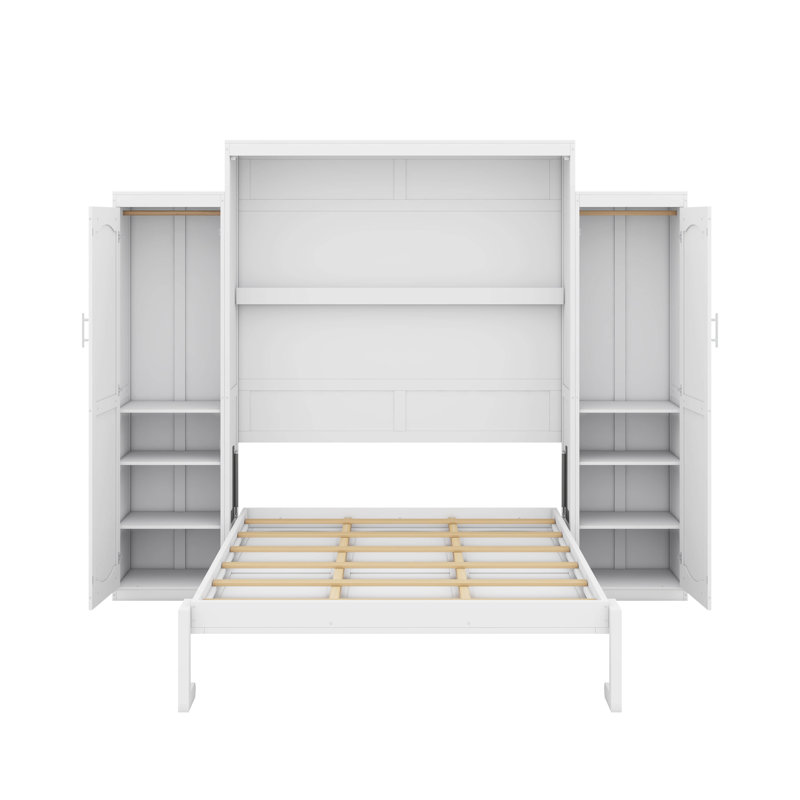 Lit escamotable avec garde-robe et tablette de rangement, Grand lit