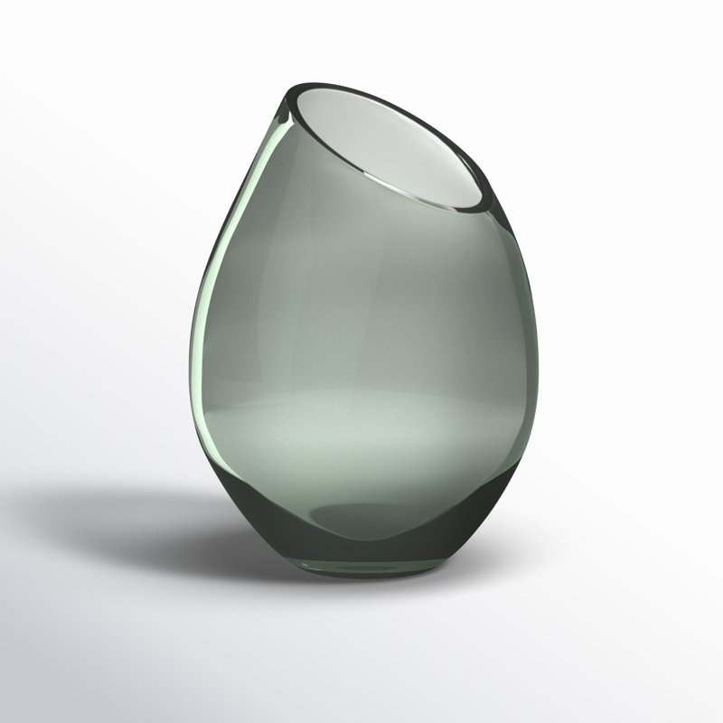 Drop Glass Table Vase, 9.45" H x 7.48" W x 7.48" D, Smoke