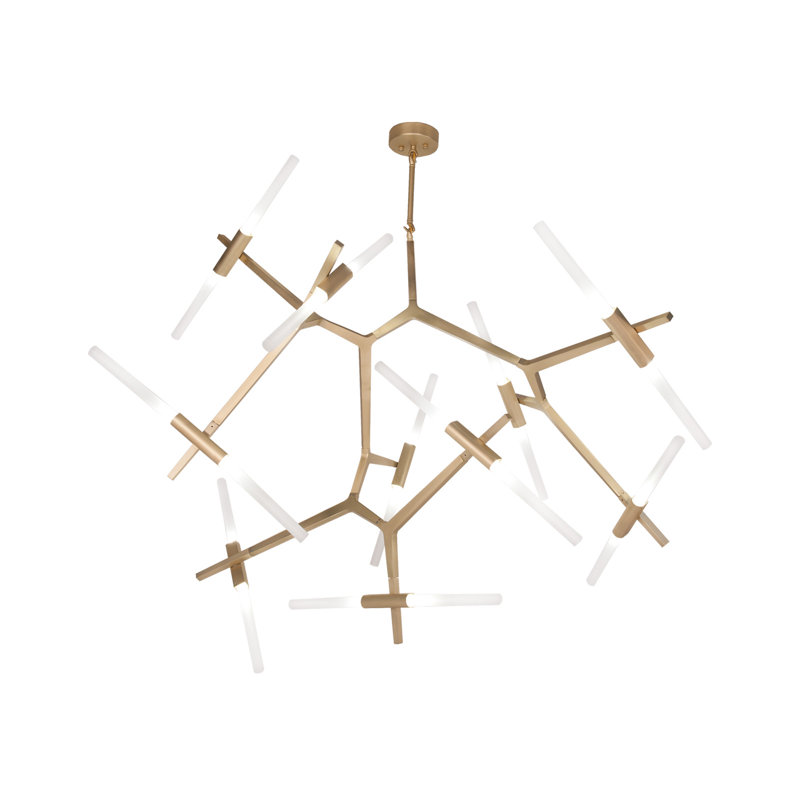 San Vicente Blvd. 20 - Light Chandelier, Brushed Brass