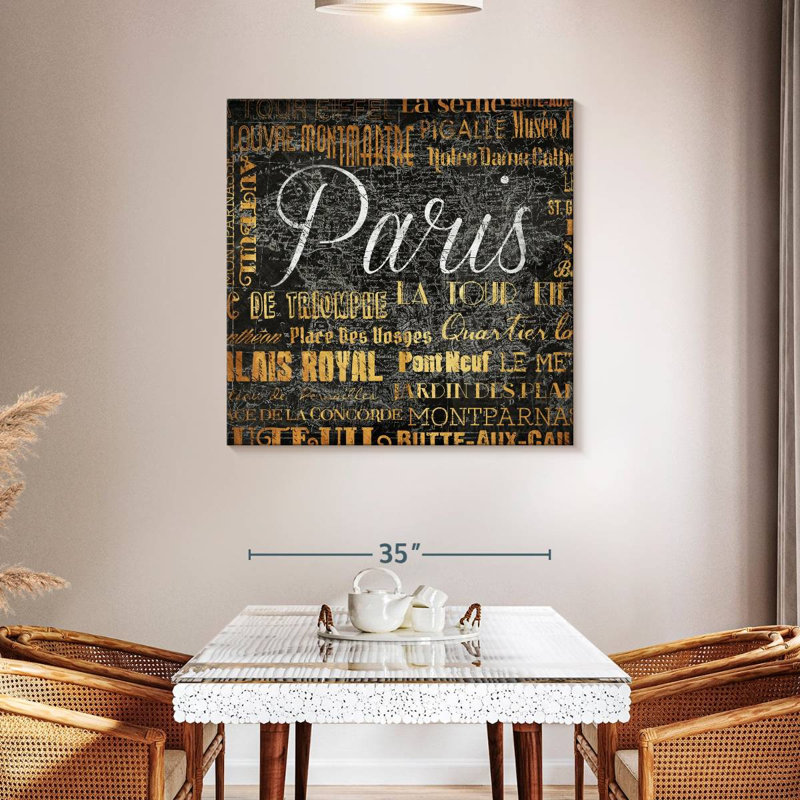 Nicci Paris Text, 39" H x 39" W