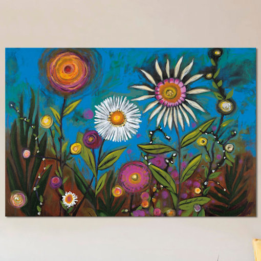 « wild fleur », peinture sur toile tendue, H 8 po x l 12 po x P 0,75 po