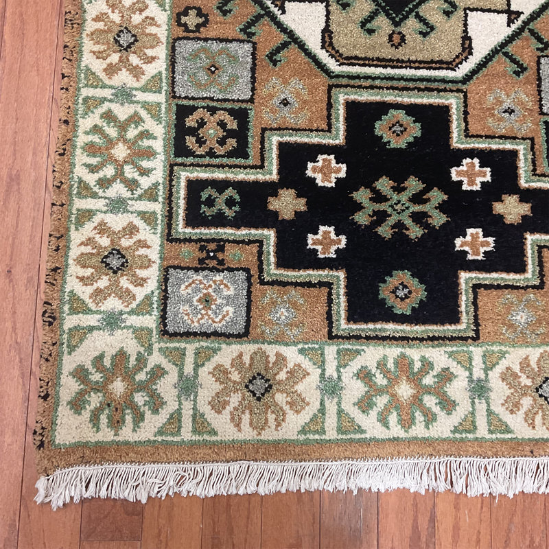 Tapis en laine fabriqué à la main Indo Kazak