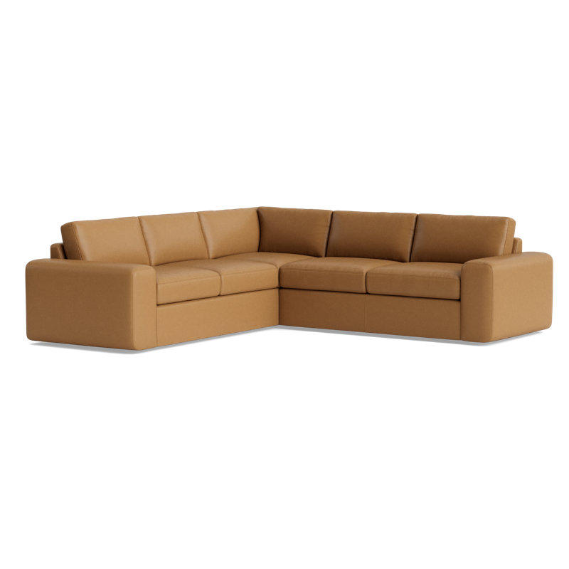 The OG Leather Sectional, Bison Butterscotch Top Grain Leather, Left Hand Facing