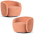 Chaises d'appoint pivotantes rembourrées Coheman, fauteuil demi-tonneau pivotant Boucle, fauteuils pour petits espaces