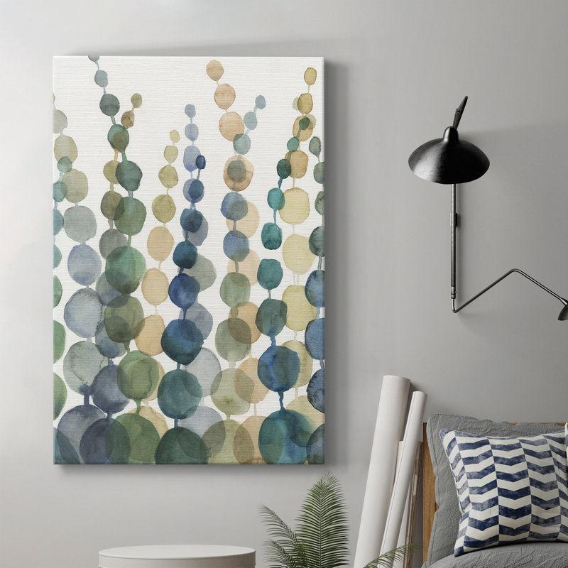Pompom Botanical I - peinture sur toile tendue, H 18 po x l 12 po x P 1 po