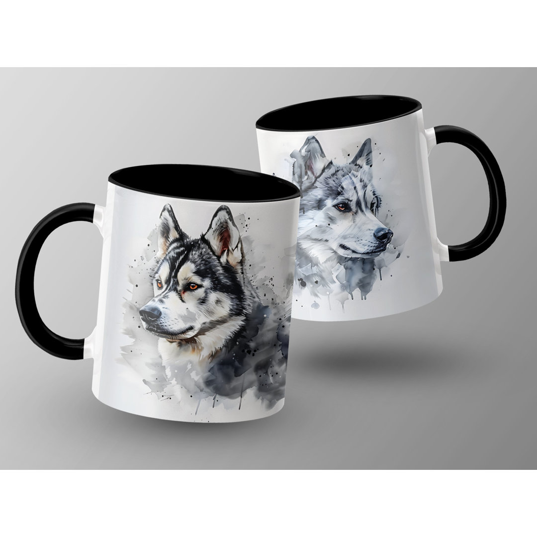 Siberian Husky Watercolor Design 11oz Coffee Mug