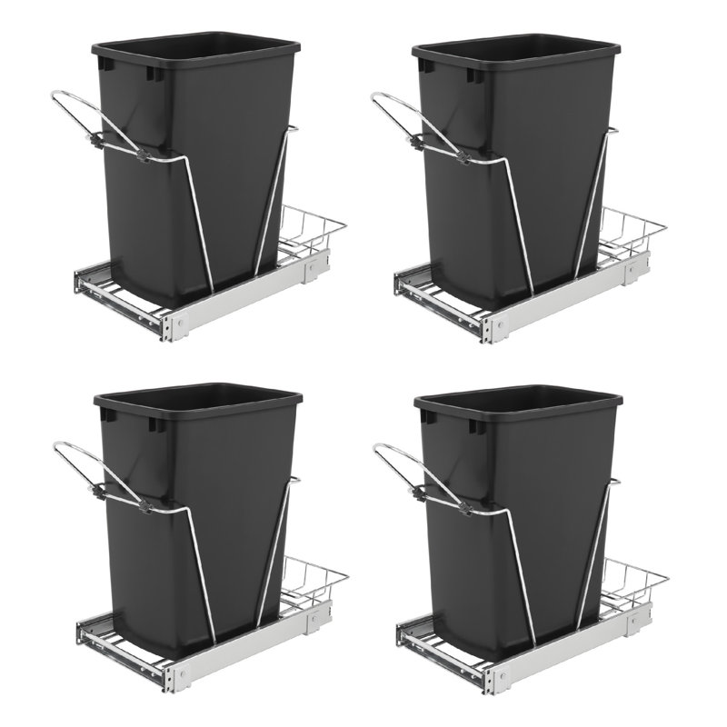 75 Gallon Pull out Trash Can, Black