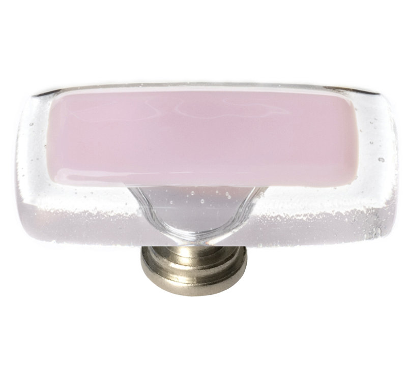 Poignée rectangulaire de 2 po de longueur, Nickel satiné, Rose