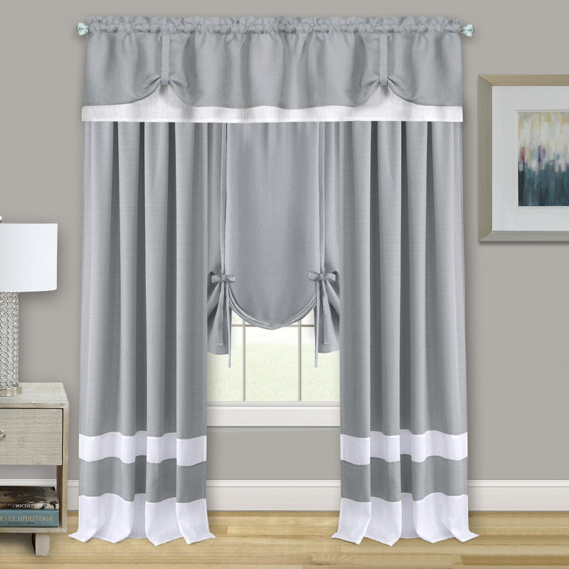 Clarisa Tie-Up Window Valance, Gray