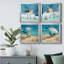 Bay Shore Sandpiper I - Ensemble de 4 peintures sur toile encadrées-1768564824-1768564827