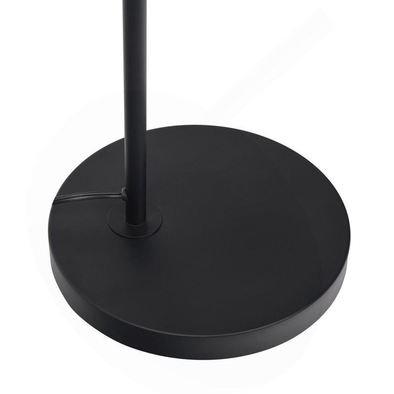 Lampe sur pied noire avec base en métal et table rotative