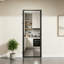 Porte intérieure vitrée Full-Lite 30" × 80", cadre en aluminium noir mat, porte à charnières pour garde-manger-136026393