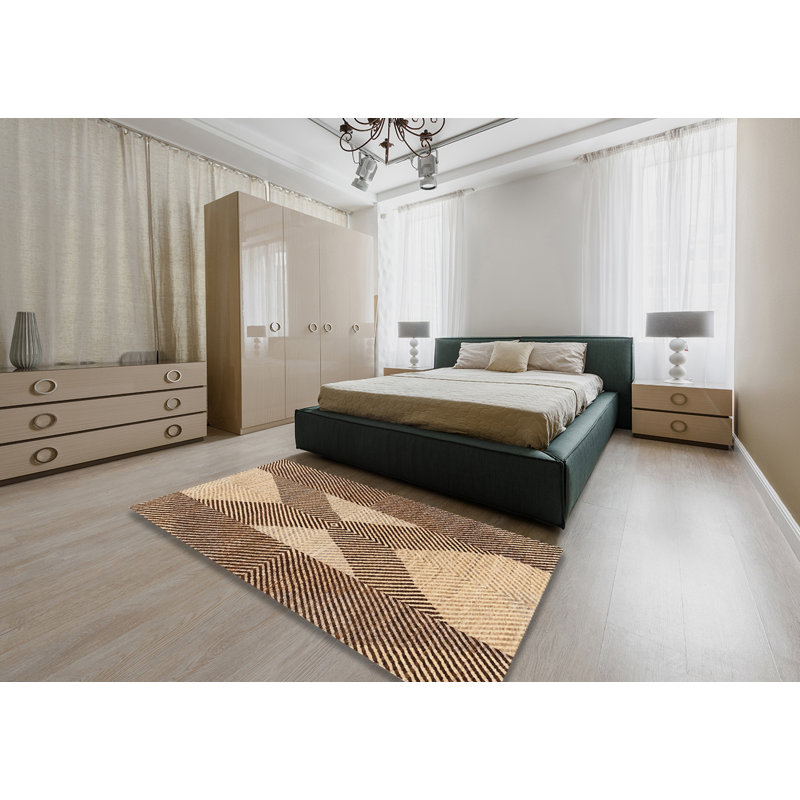 Tapis contemporain brun, Rectangle 4 pi x 6 pi