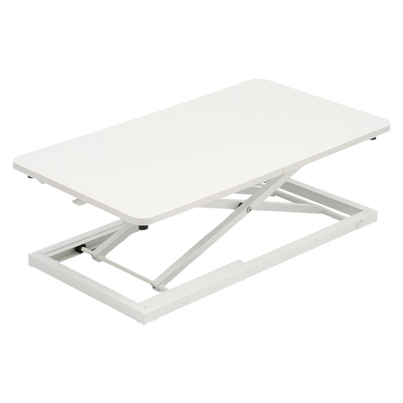 Adjustable Metal Base Computer Desk, White