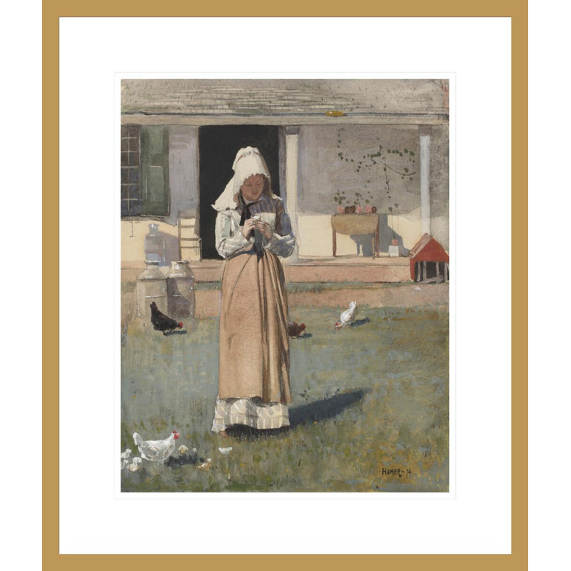 «The Sick Chicken» par Winslow Homer, impression giclée sur cadre, H 20,86 po x l 17,75 po