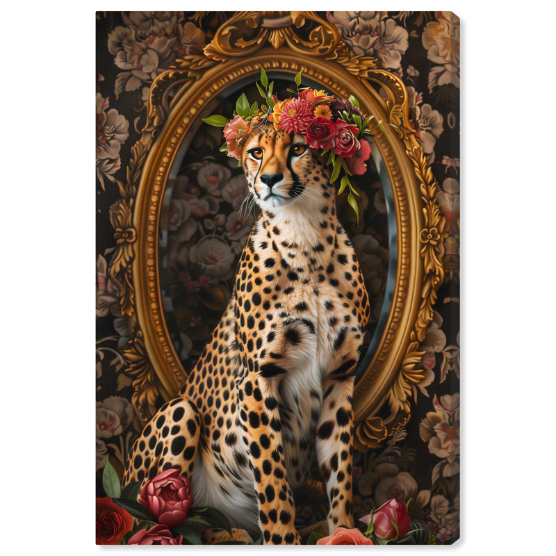 Art Remedy, art moderne sur toile, miroir guépard, H 36 po x l 24 po, Toile tendue
