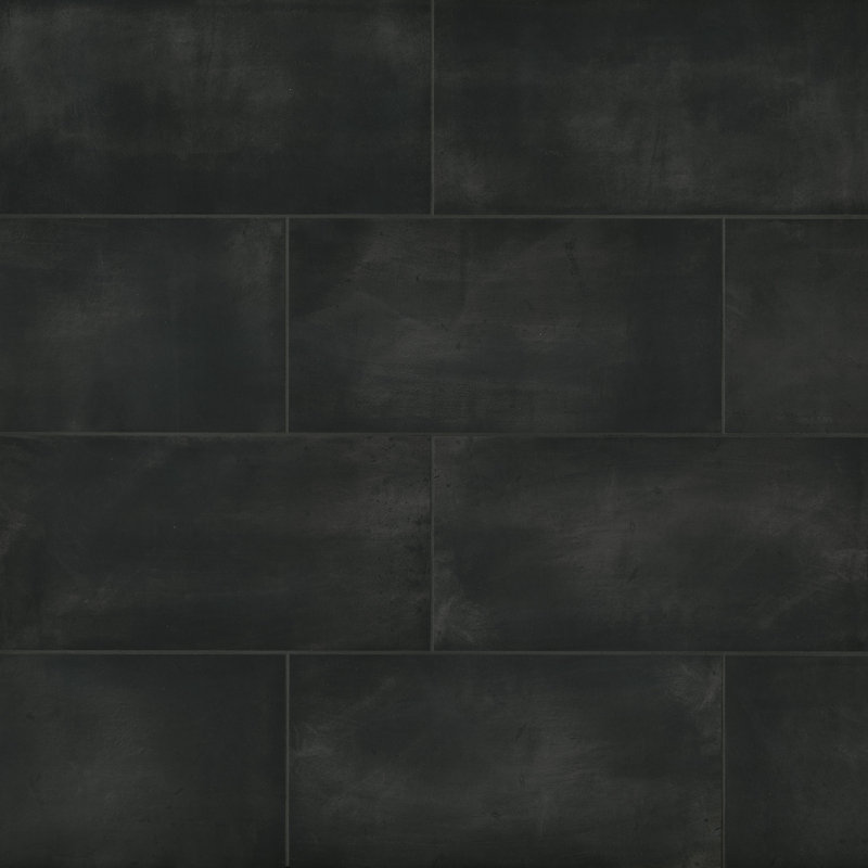 Chateau 12" x 24" Porcelain Concrete Look Wall & Floor Tile, Midnight