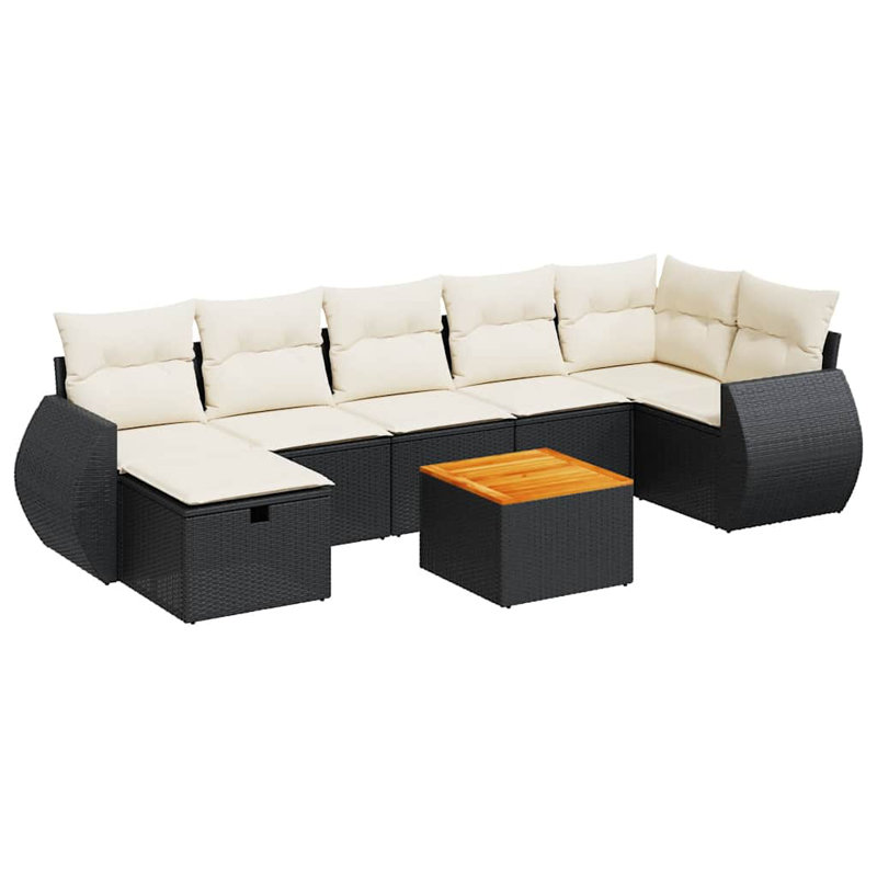 Vidaxl Garden Sofa Set Black