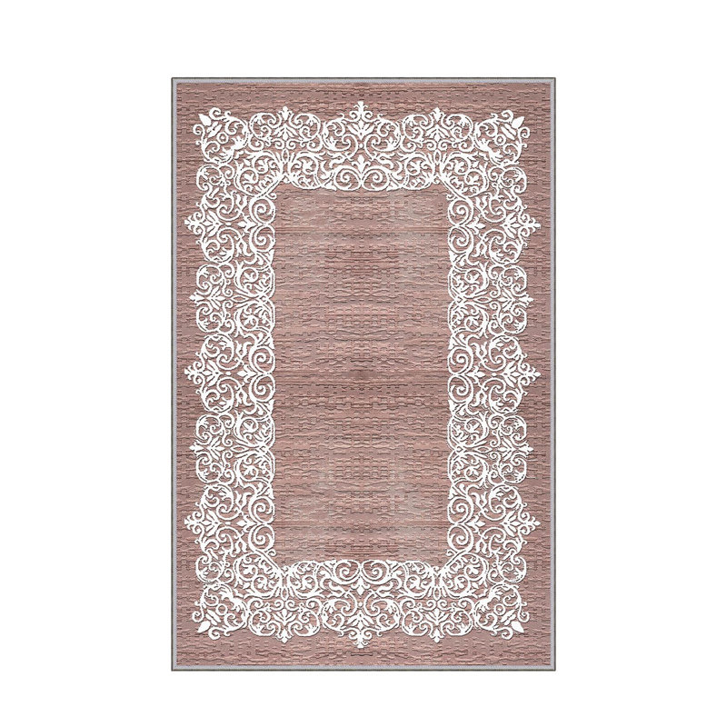 Tapis tissé élégant, 4 x 6 pieds, 100% polyester | Antibactérien, impression numérique 3D, dessous en feutre de PVC antidérapant | Lavable à la machine, d'une hauteur de poils de 0,4 po, parfait pour le décor du salon et de la chambre à coucher