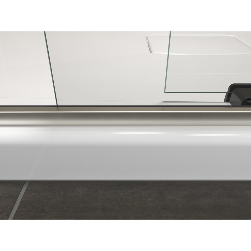Levity 59.63" x 59.75" Bypass Bath Door with CleanCoat® Technology, Matte Nickel, Crystal Clear
