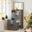 Compact Vanity Desk With Flip-up Led Mirror, Glass Drawer, And Hidden Stool Storage-54536239