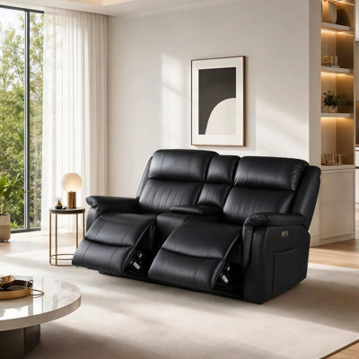 75.5 " Faux Leather Loveseat Power Reclining