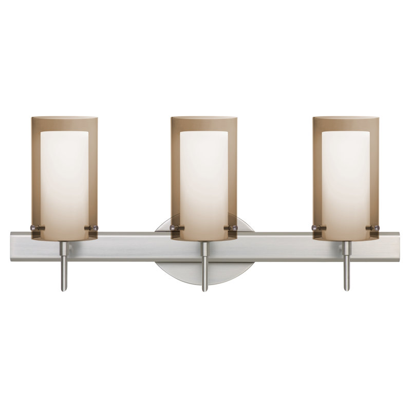 Éclairage pour meuble-lavabo 3 lumières Morena, Fumée, Nickel satiné