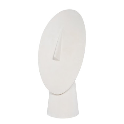 Cycladic Head, Sculpture, Oval, White Stone