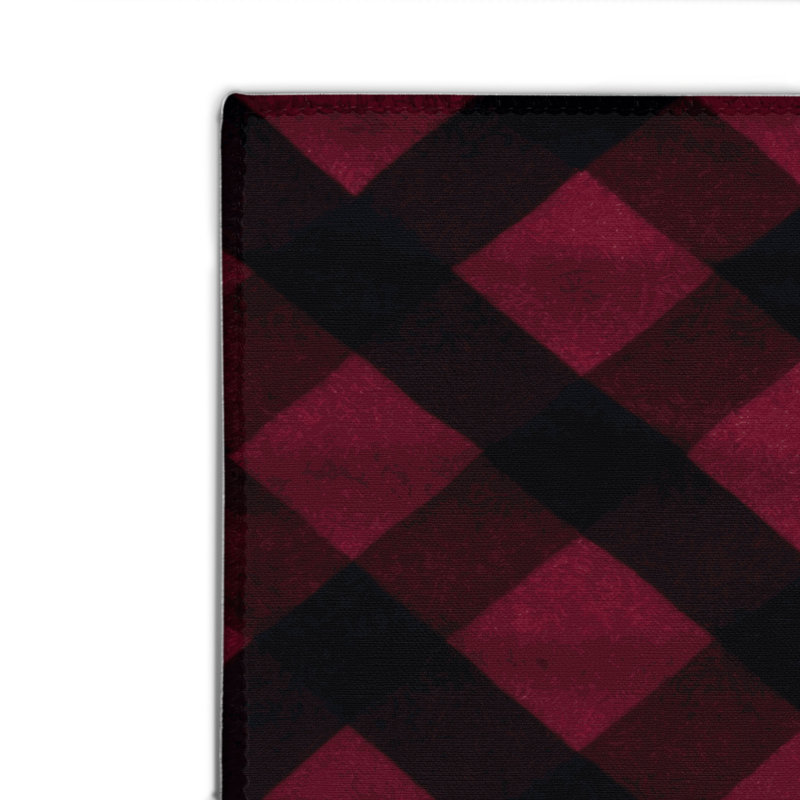 Tapis d'intérieur et d'extérieur à carreaux rouge