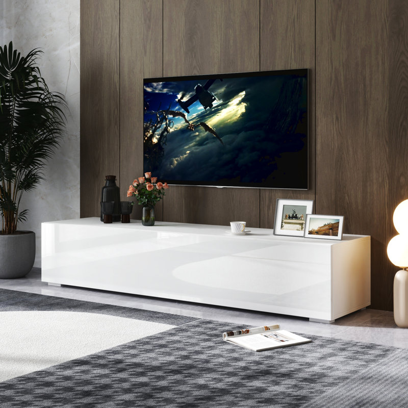 Console de télévision murale avec beaucoup de rangement - Blanc pour étagère de salon