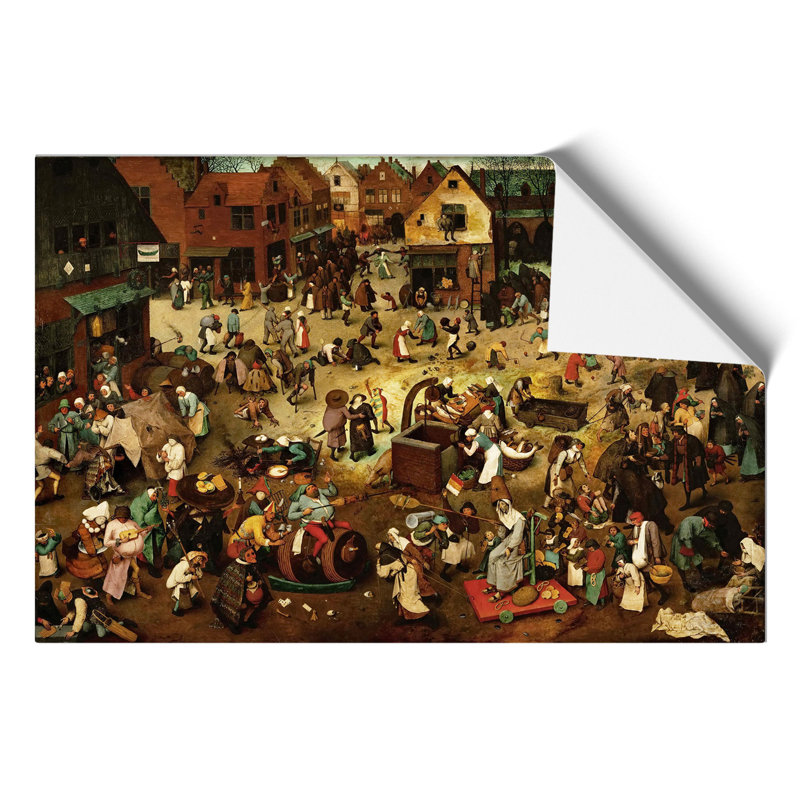 The Fight Between Carnival And Lent by Pieter Bruegel The Elder - No Frame Painting, 30cm H x 42cm W x 0.1cm D