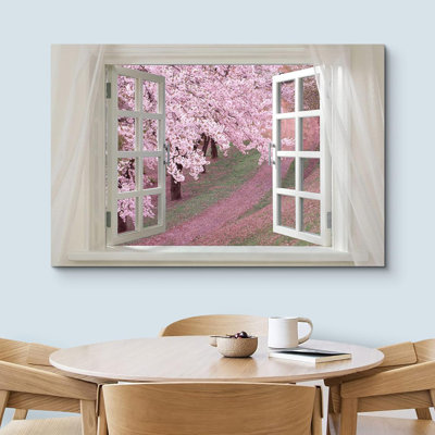 «Glimpse Into Cherry Blossom In Spring Open Window» sur