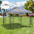 Outsunny 9.8' X 9.8' Gazebo Replacement Canopy, 2-Tier Top UV Cover For 9.84' X 9.84' Outdoor Gazebo Models 01-0153 & 100100-076, Light Gray (TOP ONLY)-123312259-123312260