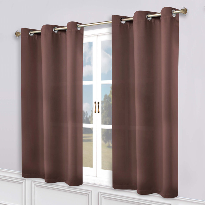 Paire de rideaux obscurcissant avec œillets Millendon, Cappuccino, L 46 po x L 63 po