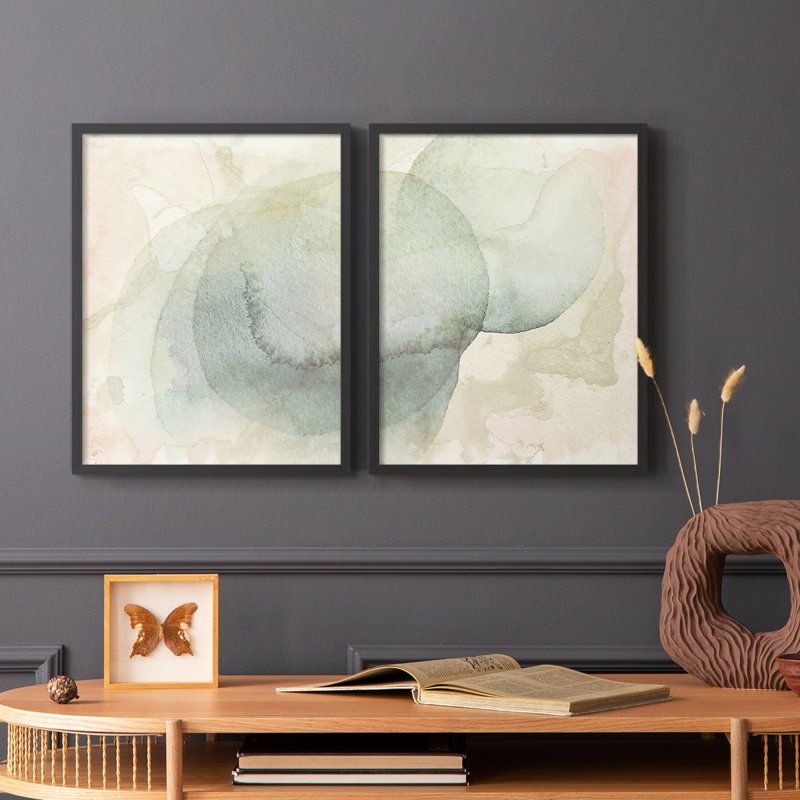 «Softwash Abstract I», reproduction encadrée de qualité supérieure - prête à être accrochée - aucun clou requis - aucun clou requis