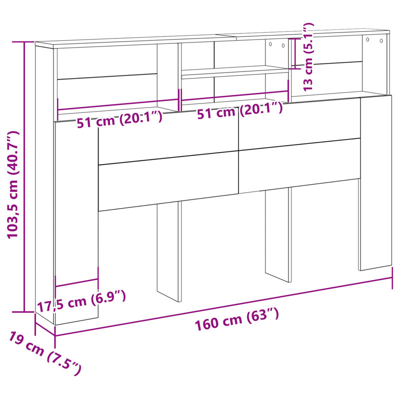 Twin Headboard, European Kingsize (160 x 200 cm)