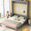 Grand lit avec tablette grise Space