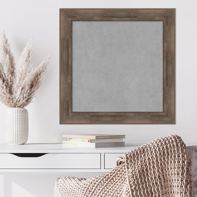 Tableau magnétique encadré en bois dur moka, H 25 po x l 25 po