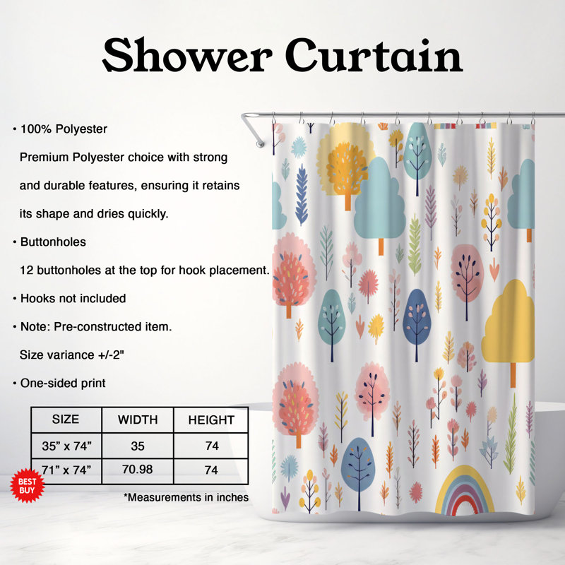 Rideau de douche Heartfelt Haven - Premium, H 74 po x l 71 po
