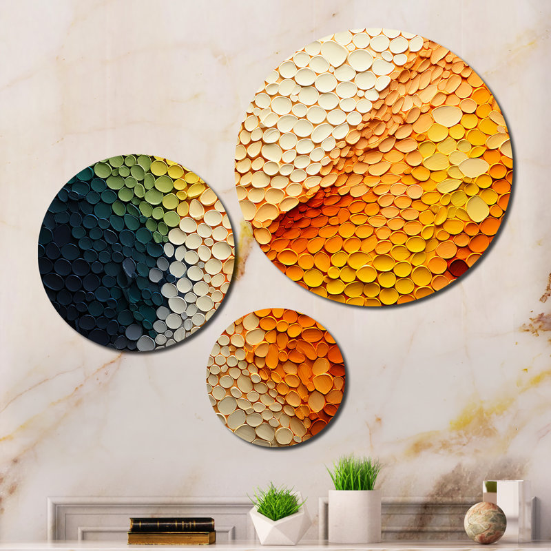 Hardedge Art Earthy Euphony V - ensemble d'art mural abstrait en métal