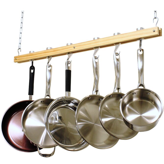 Cooks Standard 36 in. Single Bar Ceiling Mounted Pan Pot Rack, Cookware  Storage