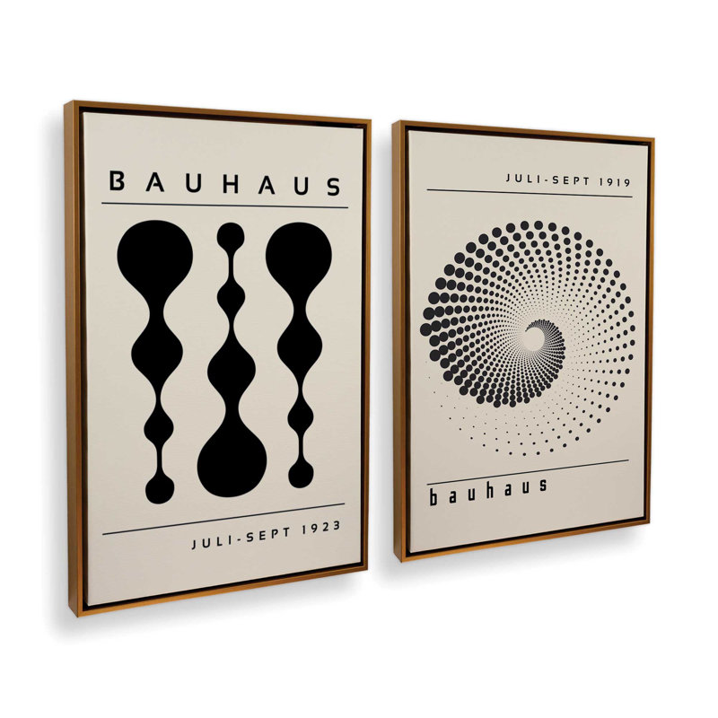 Bauhaus in Motion Duo Canvas Prints, American Maple Floater Framed, 12" H x 16" W x 1.75" D