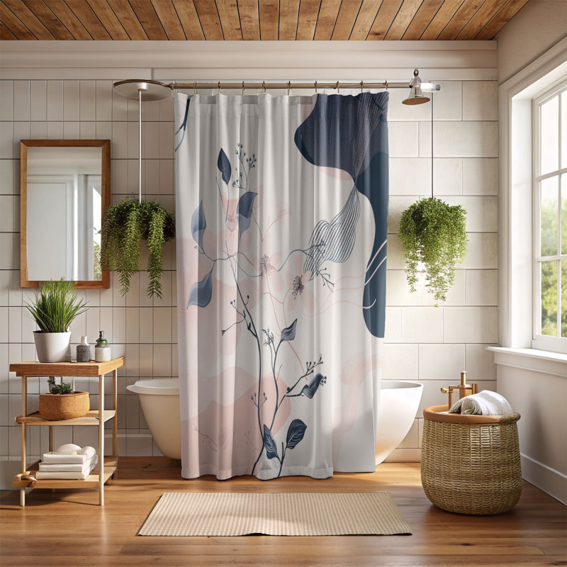 Rideaux de douche standard 1 pièce, H 74 po x l 71 po