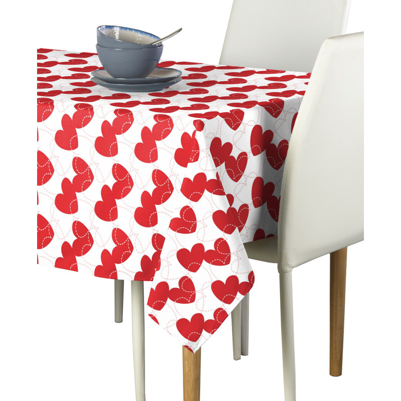 Emiliano Bunches of Hearts Milliken Tablecloth, 120" L x 60" W