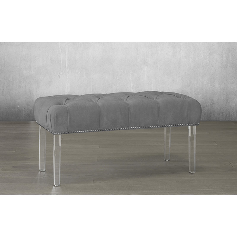 Banc en faux cuir Letcher, Pierre