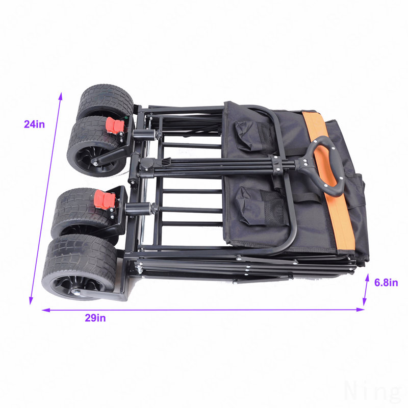 Big Large Capacity Folding Cart Extra Long Extender Wagon Cart Folding Wagon Garden Shopping Beach Cart