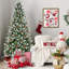 6FT Snow-Dusted Christmas Tree with Red Berries & Pine Cones, Hinged Design for Easy Setup, Full and Natural Holiday Decoration-118094888