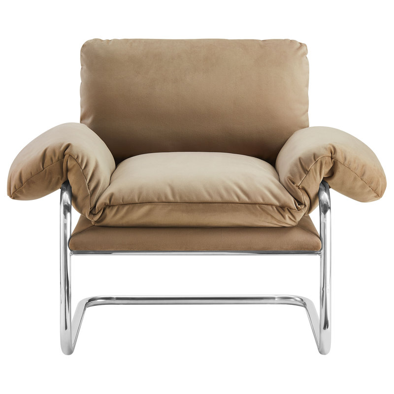 Fauteuil d'appoint en velours Ansel Performance, Taupe