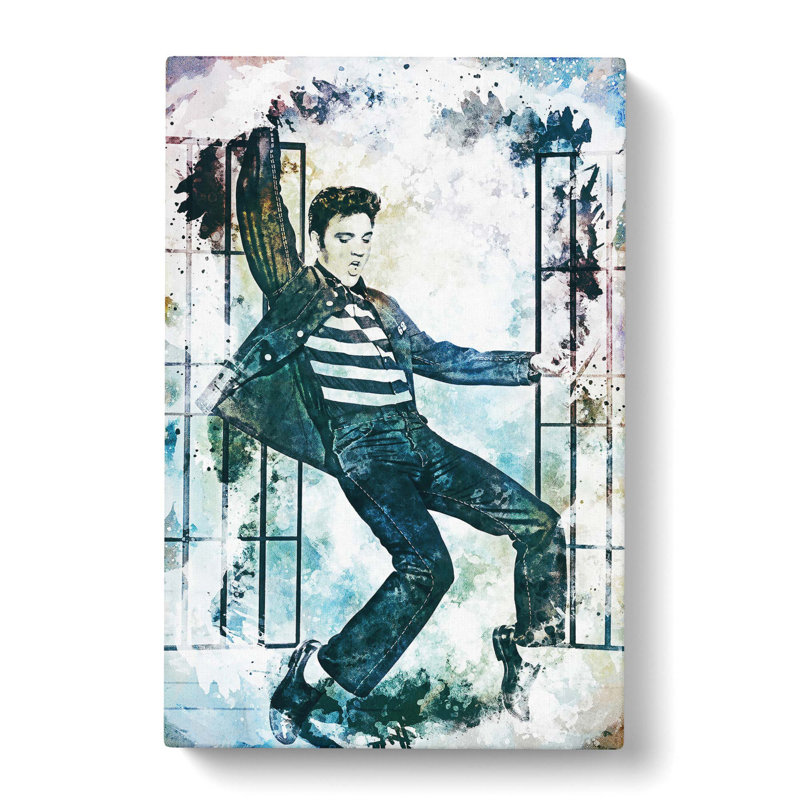 Elvis Presley Dancing in Abstract - Wrapped Canvas Painting Print, 91cm H x 60cm W x 3cm D