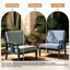 Chaise longue d'extérieur en bois de teck l 27,1 po avec coussin Louque-651570813-651251285
